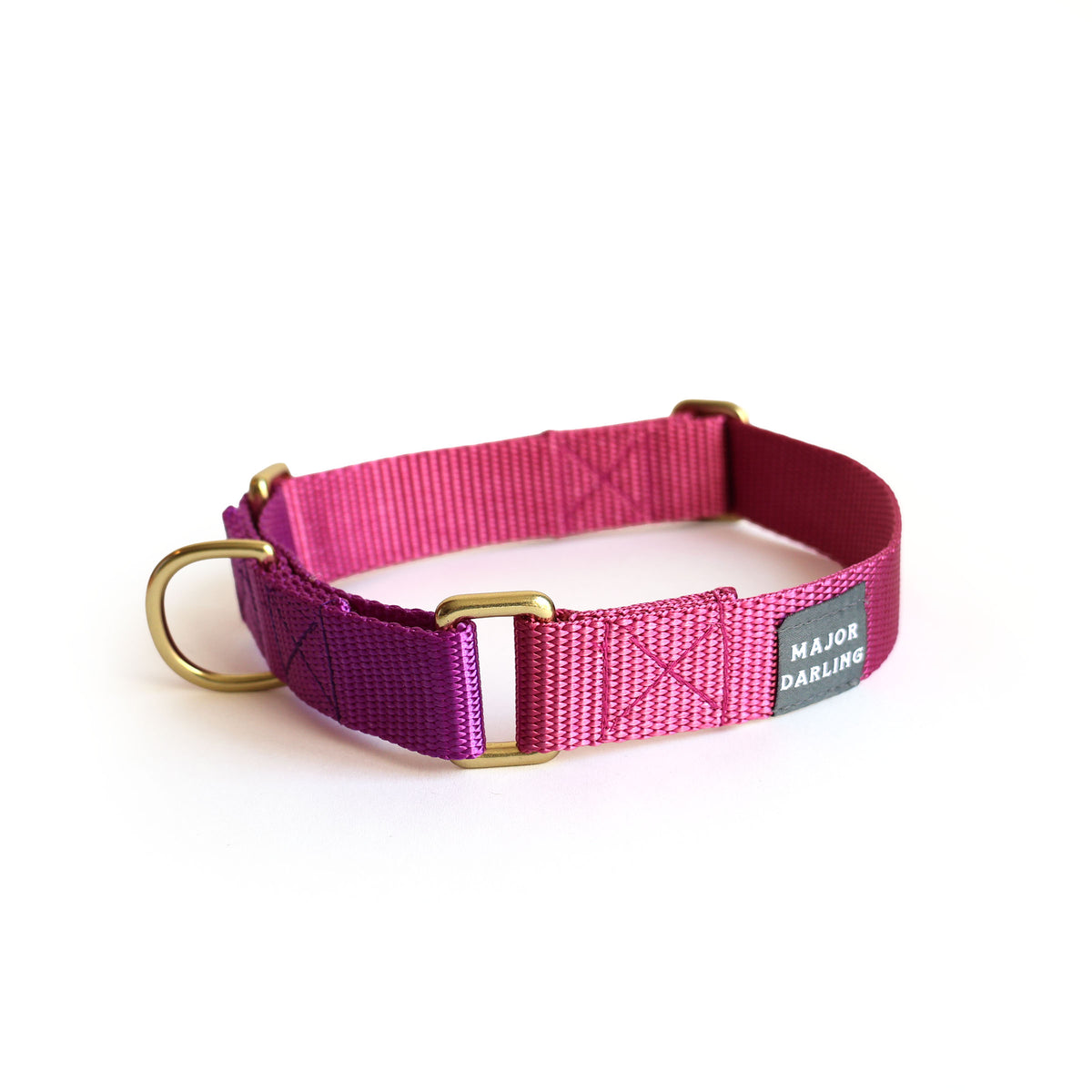 *size LARGE* martingale collar / rose + grape / limited edition