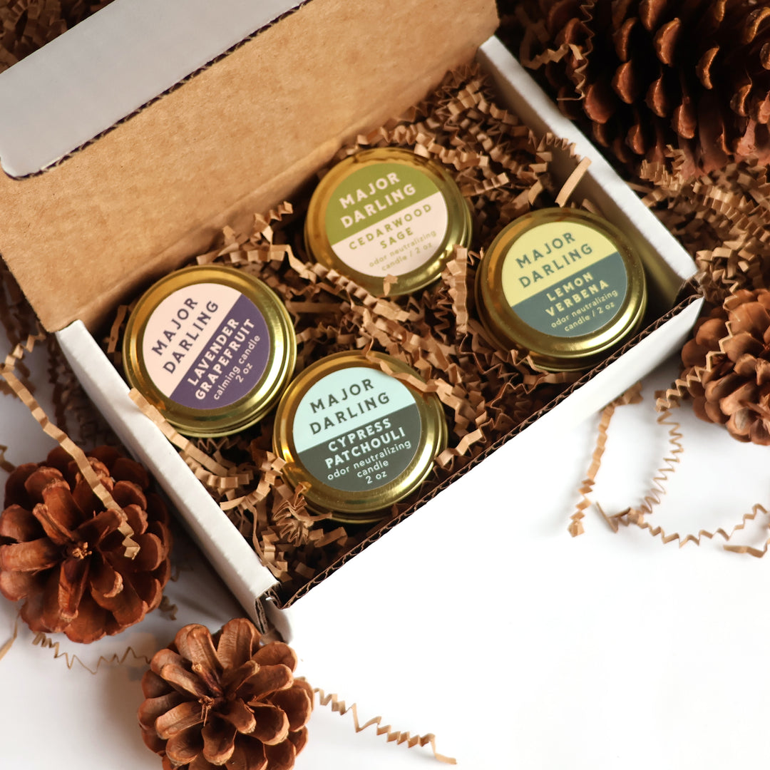 odor neutralizing candles / travel + full size