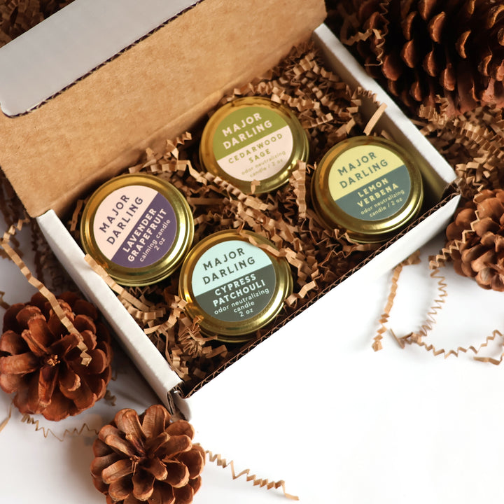 odor neutralizing candles / travel + full size