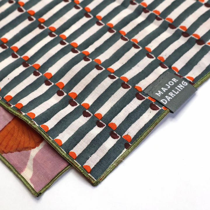 reversible bandana / birds + geo