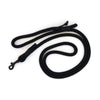 Handmade 5’ black monochromatic nylon rope leash for dogs with brass hardware