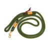 Handmade 5’ nylon olive green rope leash for dogs with brass hardware