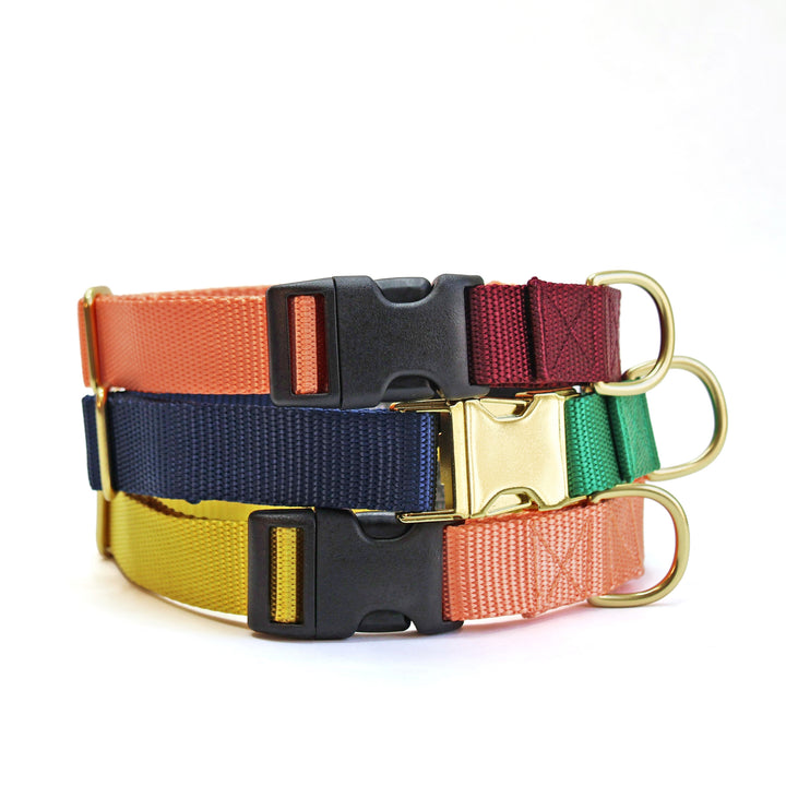 side-release martingale collar / brass or nylon snap