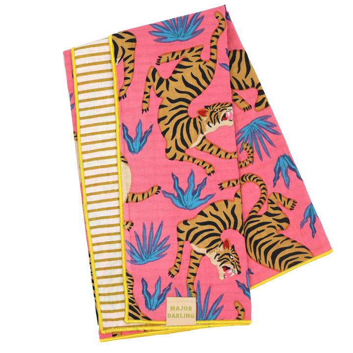 reversible bandana / pink tigers + stripes