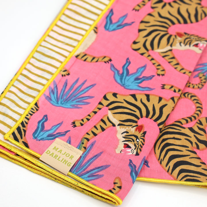 reversible bandana / pink tigers + stripes