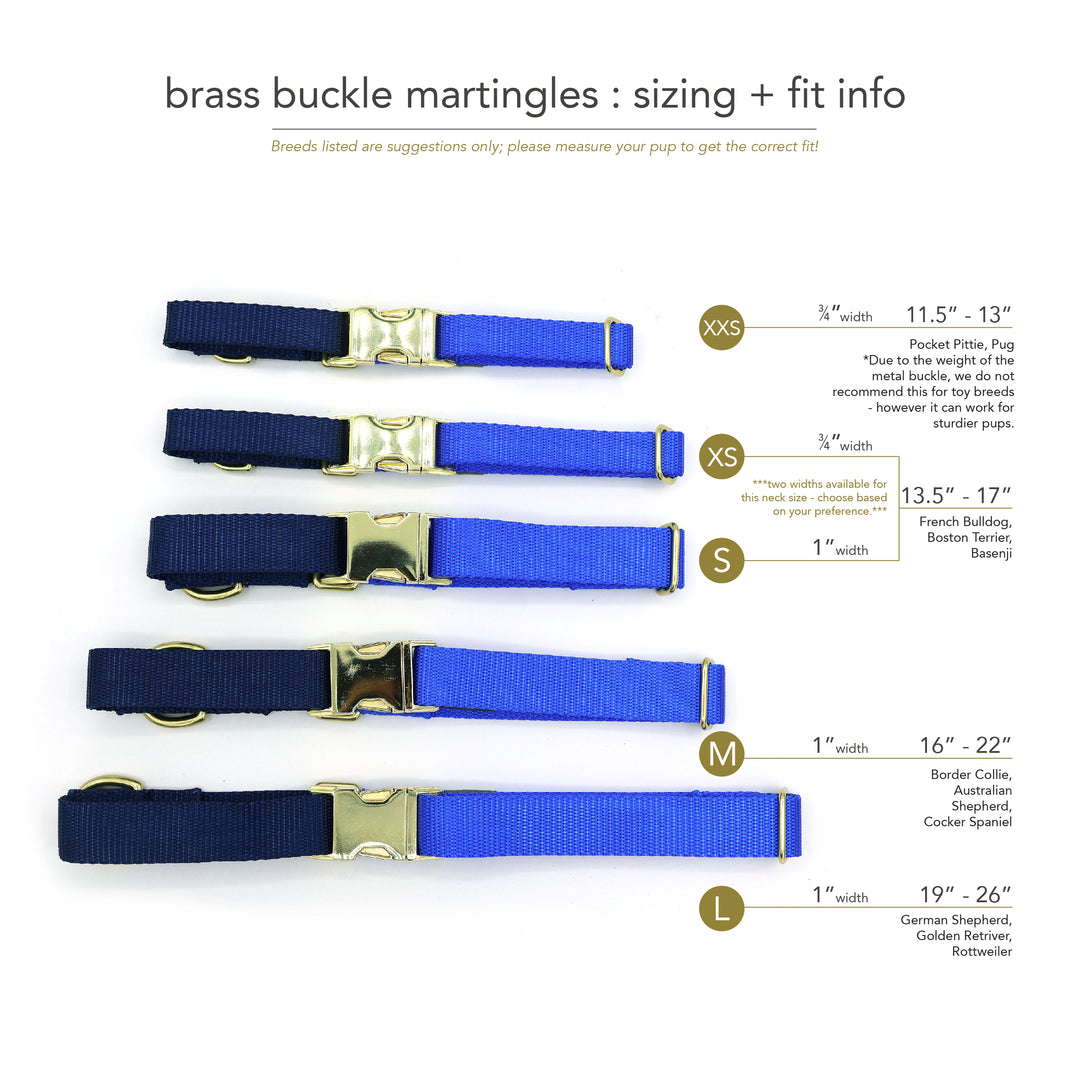 side-release martingale collar / brass or nylon snap