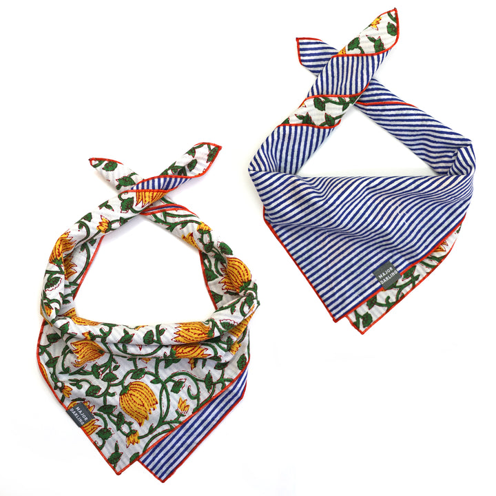reversible bandana / floral vines