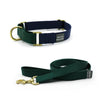 BUNDLE: martingale collar + basic leash / navy + forest